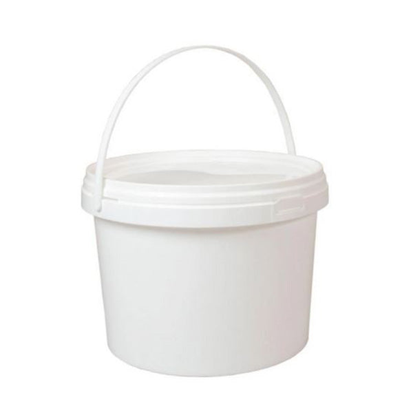 1200Ml Plastic White Buckets Handle Lid Small Large Food Grade Storage