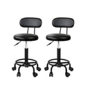 2X Salon Stool Swivel Chair Barber Hairdressing Hydraulic Black