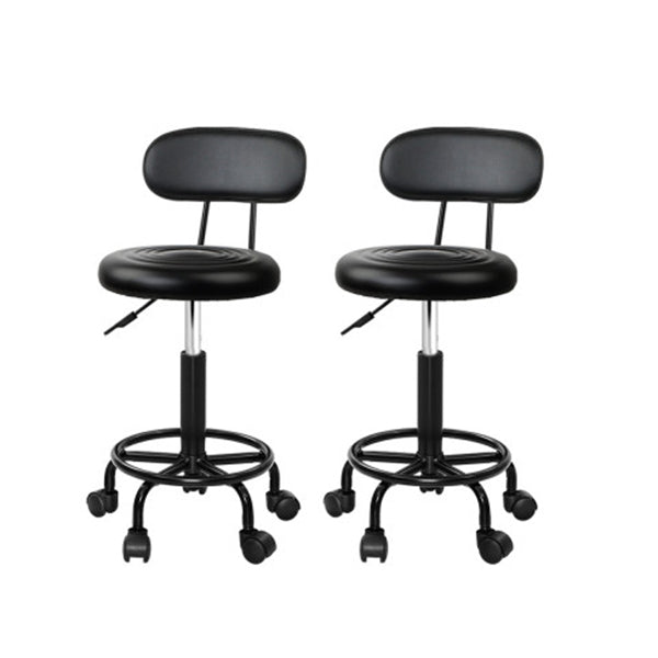 2X Salon Stool Swivel Chair Barber Hairdressing Hydraulic Black