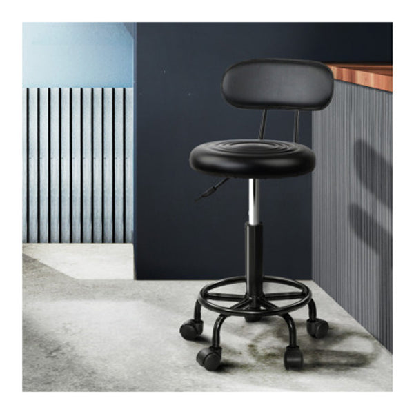 2X Salon Stool Swivel Chair Barber Hairdressing Hydraulic Black