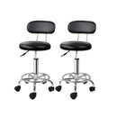 2X Salon Stool Swivel Chair Barber Hairdressing Hydraulic Chrome