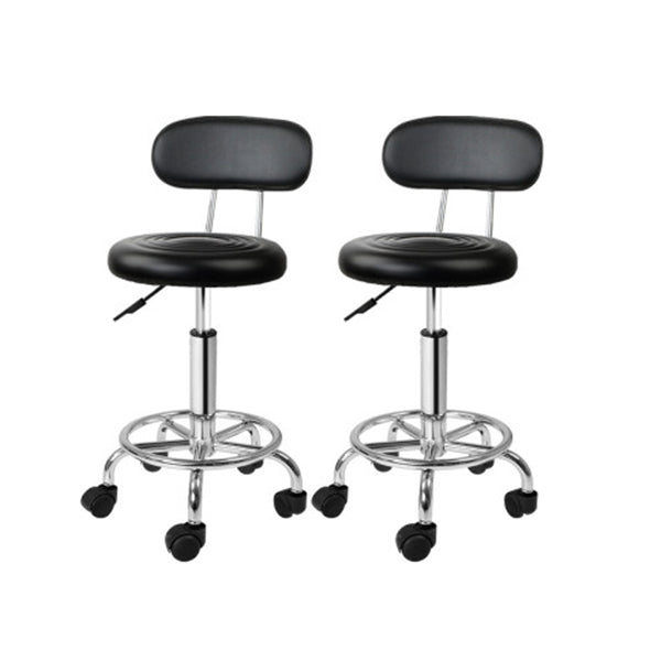 2X Salon Stool Swivel Chair Barber Hairdressing Hydraulic Chrome
