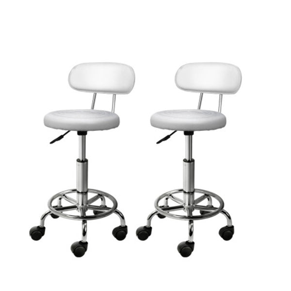 2X Salon Stool Swivel Chair Barber Hairdressing Hydraulic Chrome