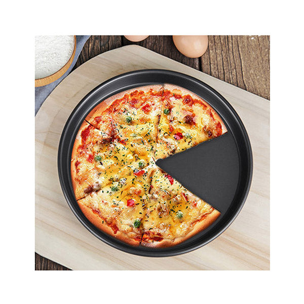 8 Inch Round Black Steel Nonstick Pizza Tray Oven Baking Plate Pan