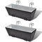 Balcony Trapezoid Rattan Planter Set 50cm - Black (2 pcs.)