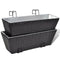 Balcony Trapezoid Rattan Planter Set 50cm - Black (2 pcs.)