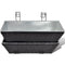 Balcony Trapezoid Rattan Planter Set 50cm - Black (2 pcs.)