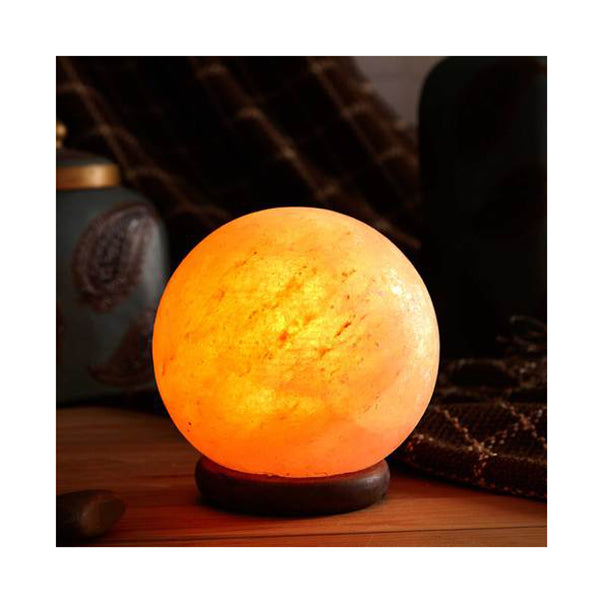 Ball Shape Himalayan Crystal Carved Pink Salt Lamp