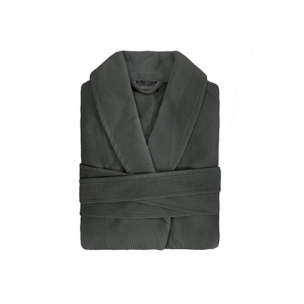 Bambury Commercial Waffle Robe Charcoal Medium Large