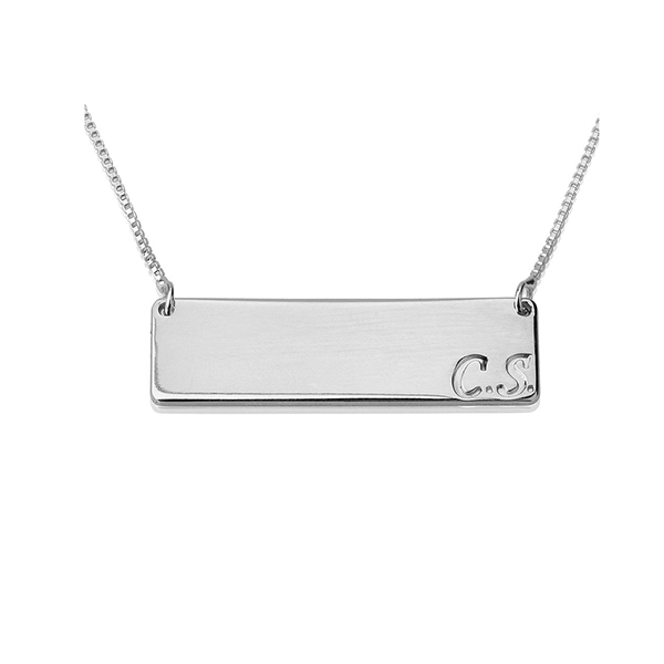 Bar Necklace With Initial