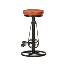 Bar Stools 2 Pcs Black And Brown Real Goat Leather