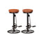 Bar Stools 2 Pcs Black And Brown Real Goat Leather