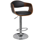 Bar Stools 2 Pcs Black Bent Wood And Faux Leather