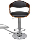Bar Stools 2 Pcs Black Bent Wood And Faux Leather