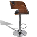 Bar Stools 2 Pcs Black Bent Wood And Faux Leather