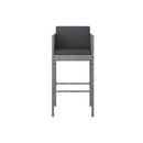 Bar Stools 2 Pcs Poly Rattan With Cushions Grey