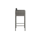 Bar Stools 2 Pcs Poly Rattan With Cushions Grey