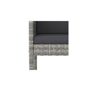 Bar Stools 2 Pcs Poly Rattan With Cushions Grey