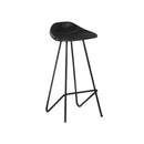 Bar Stools 4 Pcs Black Real Leather
