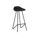 Bar Stools 4 Pcs Black Real Leather