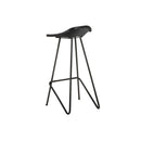 Bar Stools 4 Pcs Black Real Leather