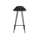 Bar Stools 4 Pcs Black Real Leather