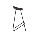 Bar Stools 4 Pcs Black Real Leather