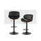 Bar Stools Swivel Kitchen Gas Lift Wooden Leather Black