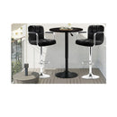 Bar Table Kitchen Swivel Round Metal Black