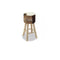 Bar Stool Real Leather Teak Round