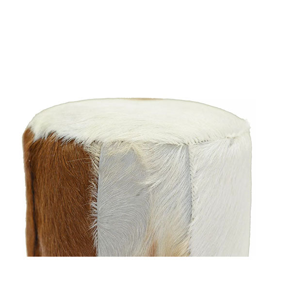 Bar Stool Real Leather Teak Round