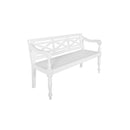 Batavia Bench Solid Mahogany Wood White 123 Cm