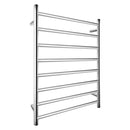 Bathroom Electric Heated Towel Rail Rack 8 Rungs Round Silver