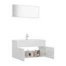 Bathroom Furniture Set High Gloss White Chipboard