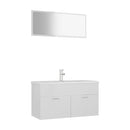 Bathroom Furniture Set High Gloss White Chipboard