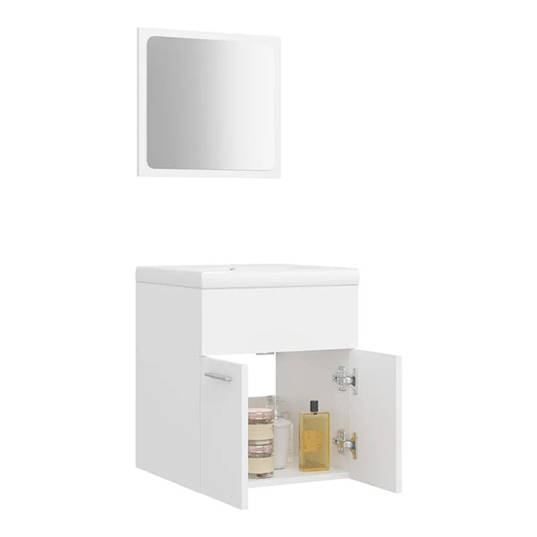 Bathroom Furniture Set White Chipboard