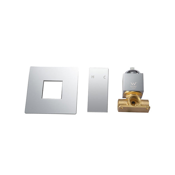 Bathroom Shower Mixer Tap Hot Cold Basin Shower Mixer Square Chrome