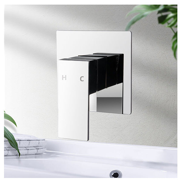Bathroom Shower Mixer Tap Hot Cold Basin Shower Mixer Square Chrome