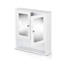 Bathroom Tallboy Storage Cabinet With Mirror - White