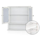 Bathroom Tallboy Storage Cabinet With Mirror - White