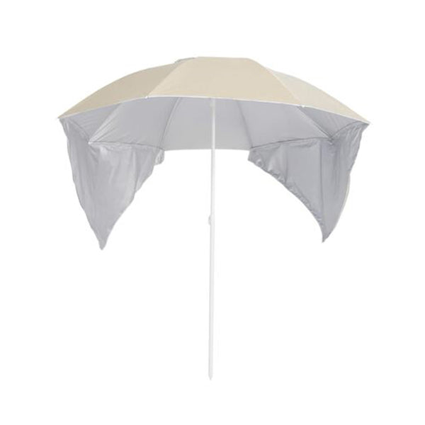 Beach Umbrella With Side Walls Sand 215 Cm