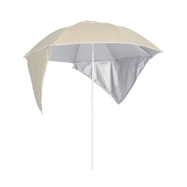Beach Umbrella With Side Walls Sand 215 Cm
