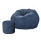 Bean Bag Chair Cover Corduroy Seat Lazy Sofa Cover Large With Foot Stool