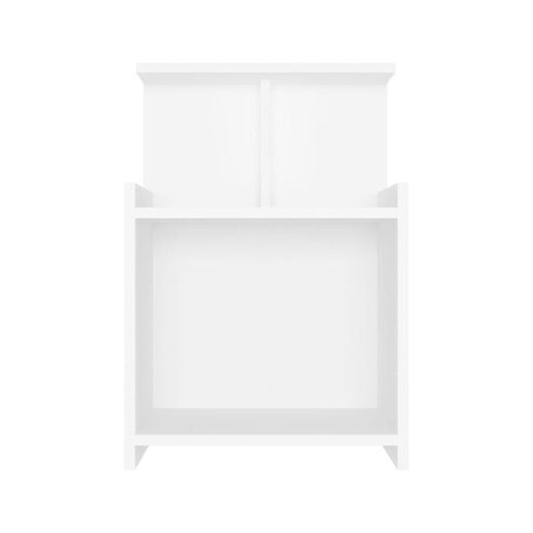 Bed Cabinet White 40 X 35 X 60 Cm Chipboard