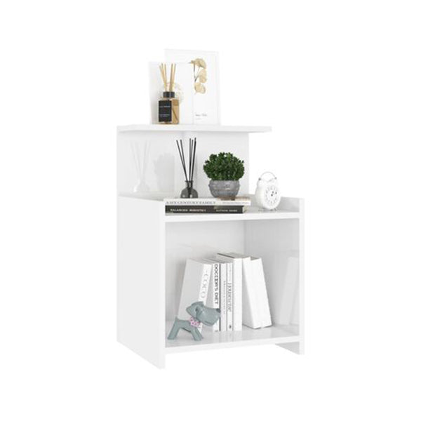 Bed Cabinets 2 Pcs High Gloss White 40 X 35 X 60 Cm Chipboard