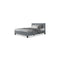 Bed Frame Base Mattress Platform Fabric Wooden Grey