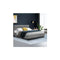 Bed Frame Base Mattress Platform Fabric Wooden Grey