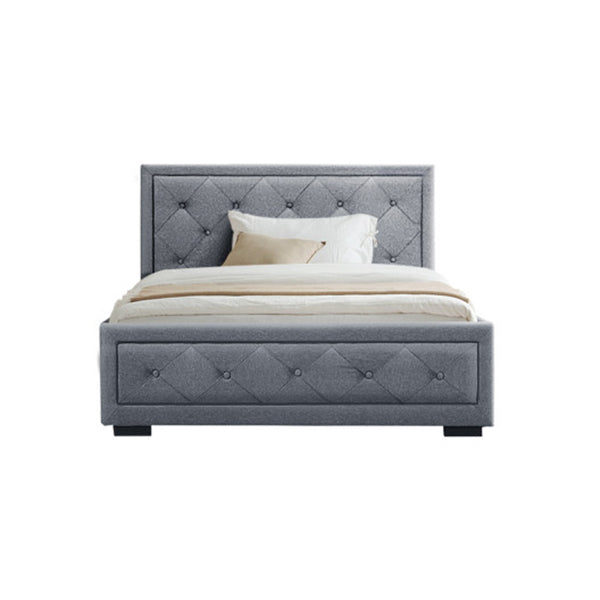 Bed Frame King Single Size Gas Lift Base With Storage Mattress Fabric
