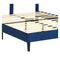 Bed Frame Mattress Base Platform Velvet Wooden Headboard Blue