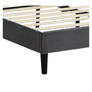 Bed Frame Mattress Base Platform Velvet Wooden Headboard Grey